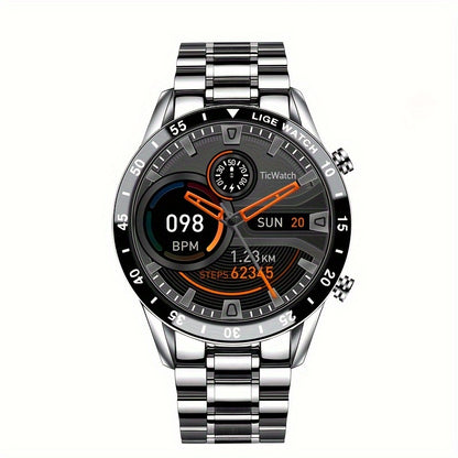 LIGE Full Circle Touch Screen Steel Smart Watch Waterproof