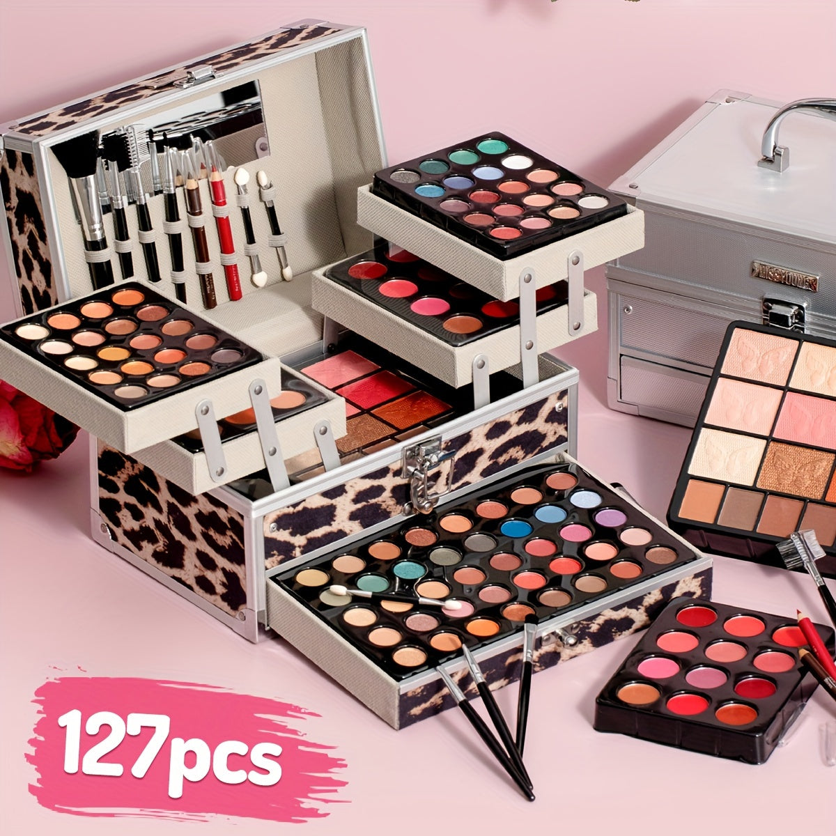 127pcs Multifunctional Makeup Gift Set with Mirror and Brush