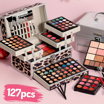 127pcs Multifunctional Makeup Gift Set with Mirror and Brush