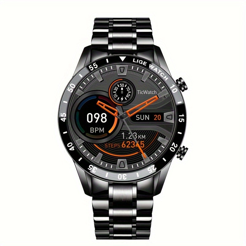 LIGE Full Circle Touch Screen Steel Smart Watch Waterproof