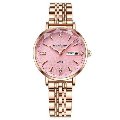 POEDAGAR Luxury Stainless Steel Wristwatch Bracelet for Women