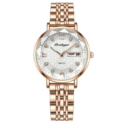 POEDAGAR Luxury Stainless Steel Wristwatch Bracelet for Women