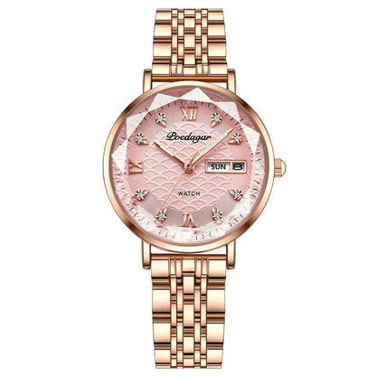 POEDAGAR Luxury Stainless Steel Wristwatch Bracelet for Women