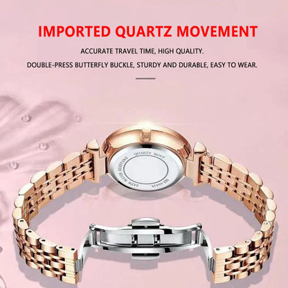 POEDAGAR Luxury Stainless Steel Wristwatch Bracelet for Women