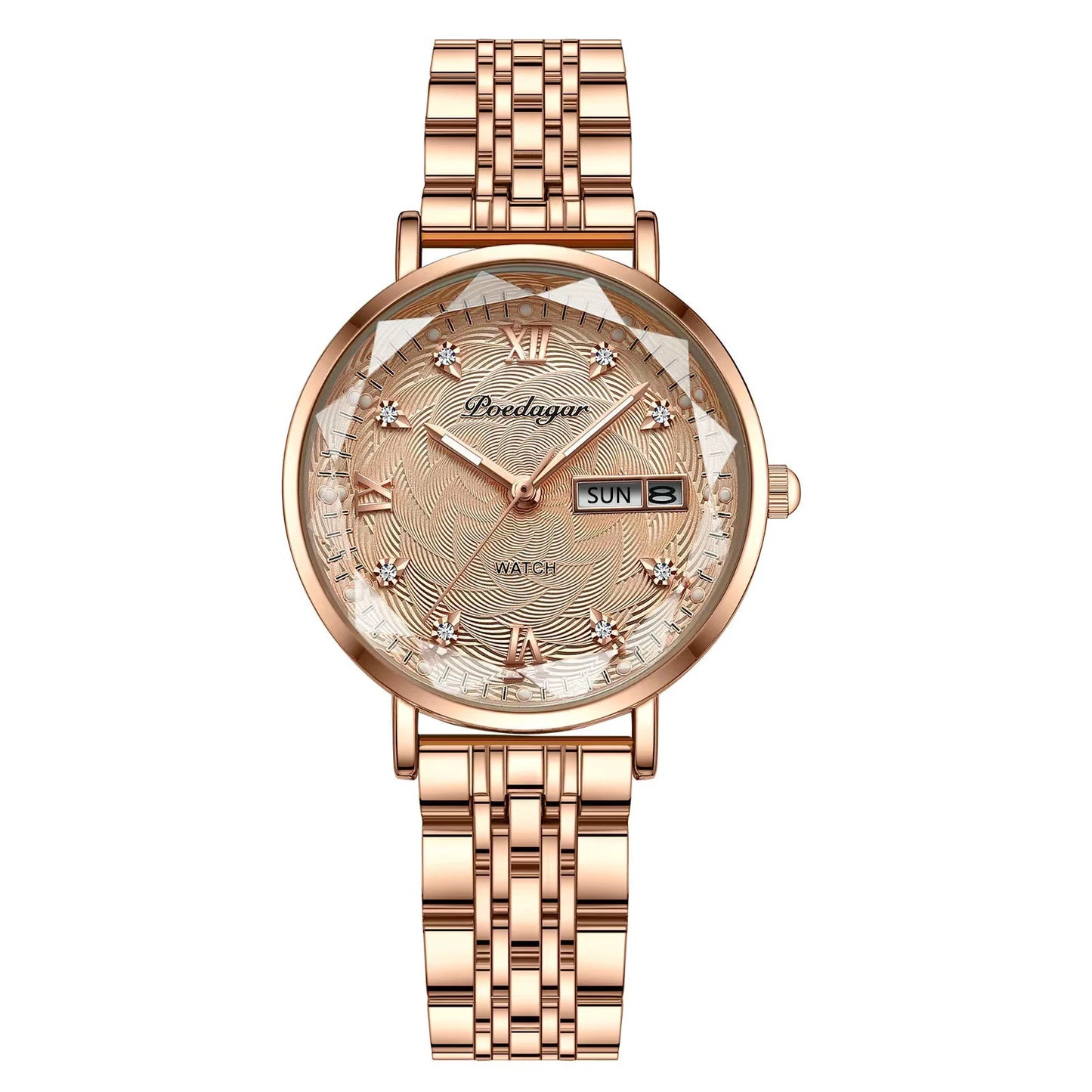 POEDAGAR Luxury Stainless Steel Wristwatch Bracelet for Women