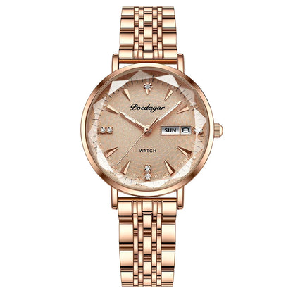 POEDAGAR Luxury Stainless Steel Wristwatch Bracelet for Women