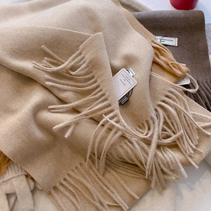 Luxury Winter Wool Scarf Cashmere Warm Pashmina Foulard