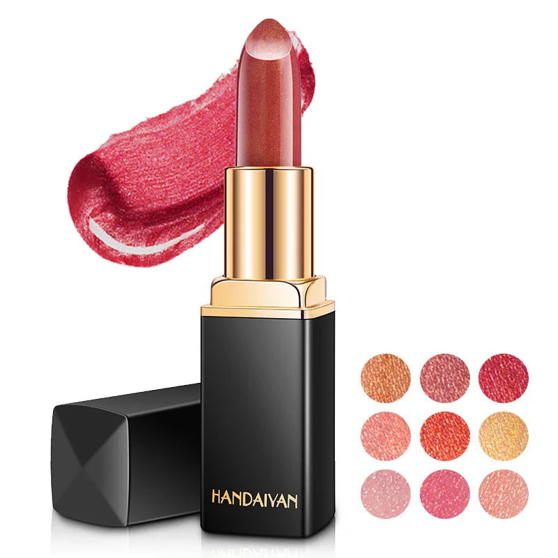 Handaiyan Lipstick Shimmer Sexy Pigments Long Lasting Waterproof Profissional