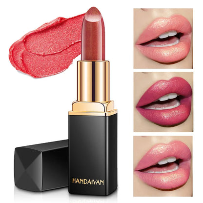 Handaiyan Lipstick Shimmer Sexy Pigments Long Lasting Waterproof Profissional