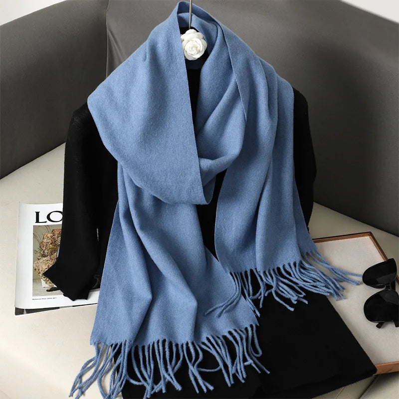 Winter Scarf Warm Thicken Cashmere Shawl Outdoor Fashion Luxury Tassels Pashmina