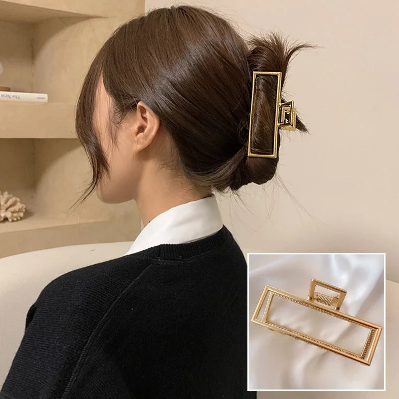 Metal Geometric Hair Claws Barrettes Elegant Hair Clips