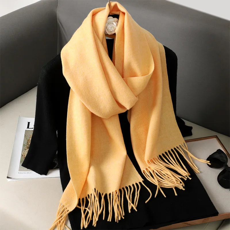 Winter Scarf Warm Thicken Cashmere Shawl Outdoor Fashion Luxury Tassels Pashmina