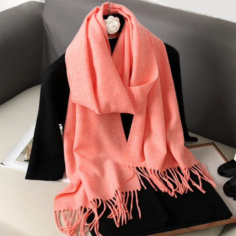 Winter Scarf Warm Thicken Cashmere Shawl Outdoor Fashion Luxury Tassels Pashmina