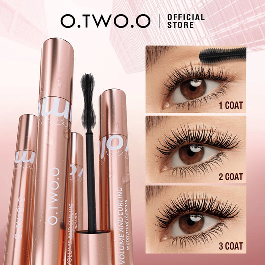 O.TWO.O Mascara Waterproof 4D Silk Fiber Curling Volume Lashes Thick Lengthening