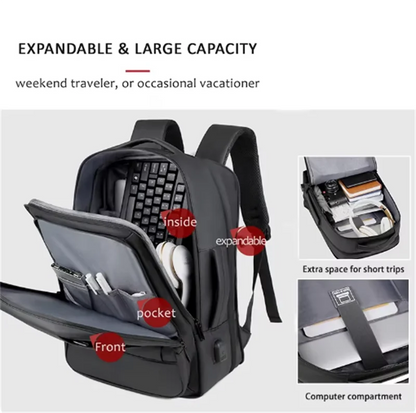 XOKY Business Bag Travel Backpack Waterproof Classic Backpack USB Charging Fashion Backpack