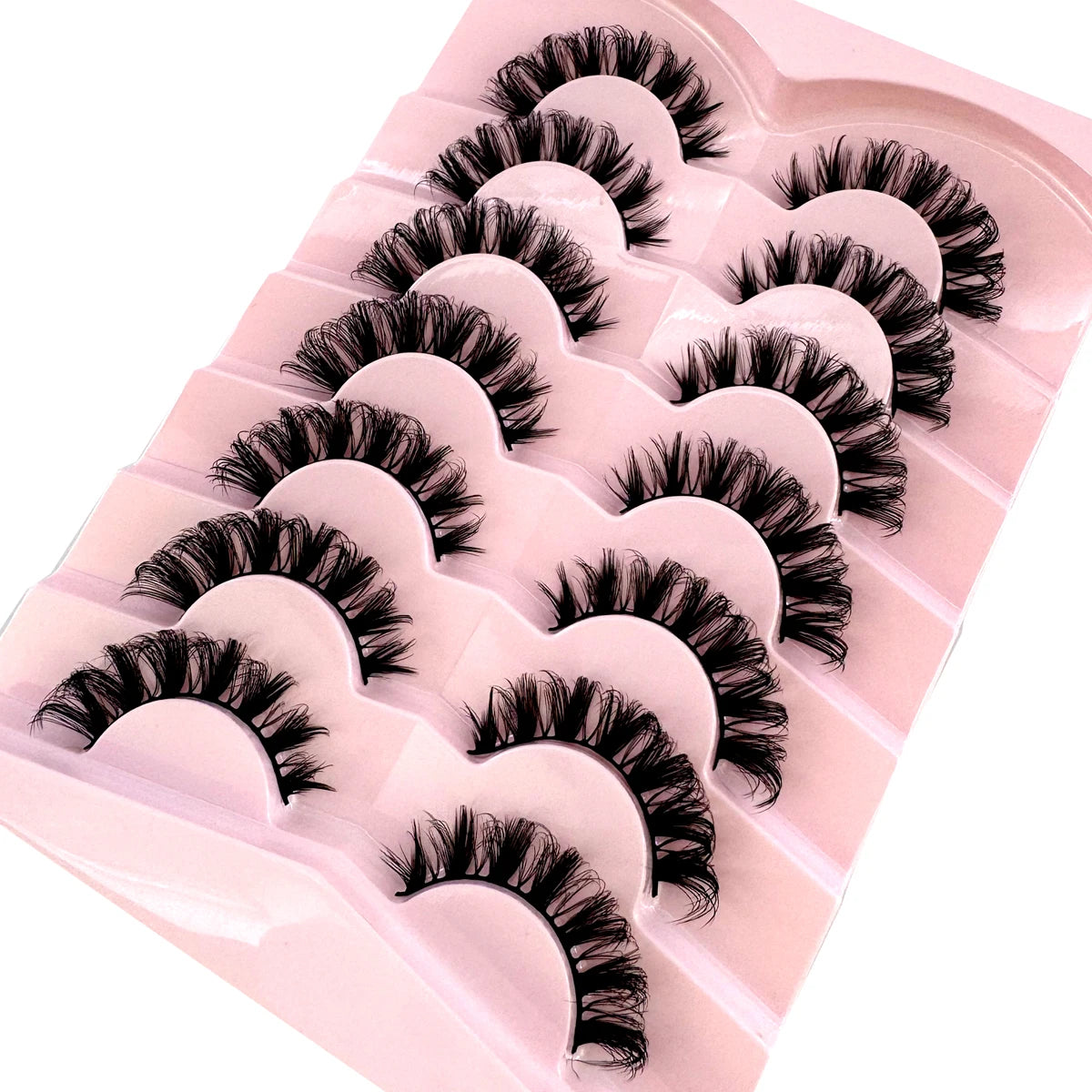 7 Pairs Natural Russian Strip Lashes Fluffy Mink Lashes