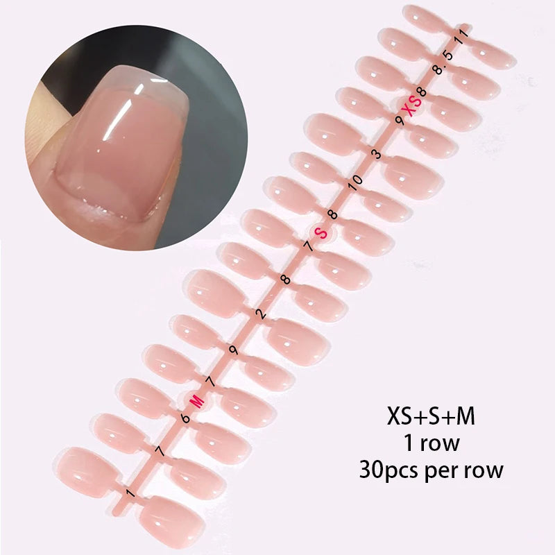 24Pcs/Set French Press on Fake Nails Full Cover Artificial Wearable