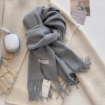 Luxury Winter Wool Scarf Cashmere Warm Pashmina Foulard