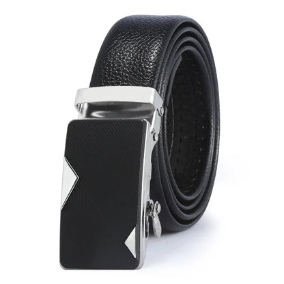 PU Leather Belt High Quality Business Men Belt Golden Automatic Buckle