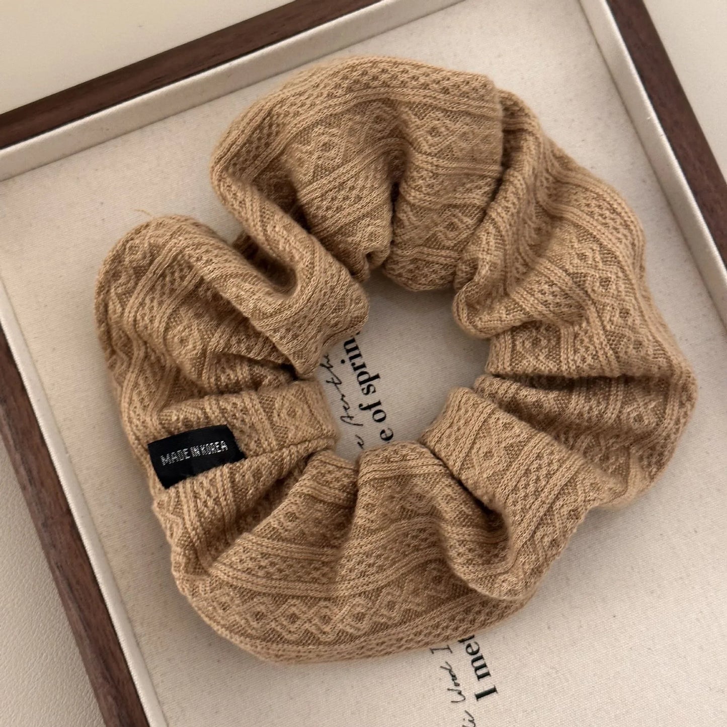 Knitted Wool Scrunchie for Women and Girls Elastic Hair Rubber Band