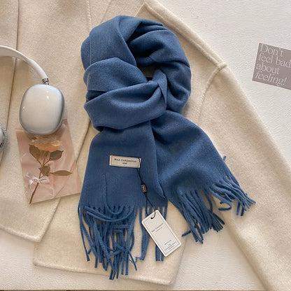 Luxury Winter Wool Scarf Cashmere Warm Pashmina Foulard