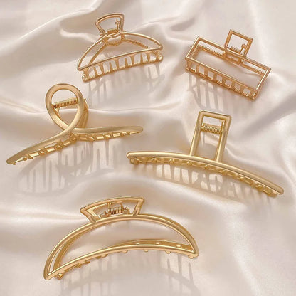 Metal Geometric Hair Claws Barrettes Elegant Hair Clips