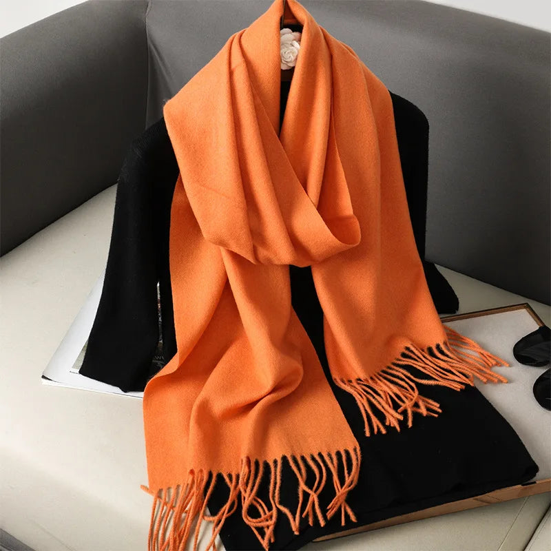 Winter Scarf Warm Thicken Cashmere Shawl Outdoor Fashion Luxury Tassels Pashmina