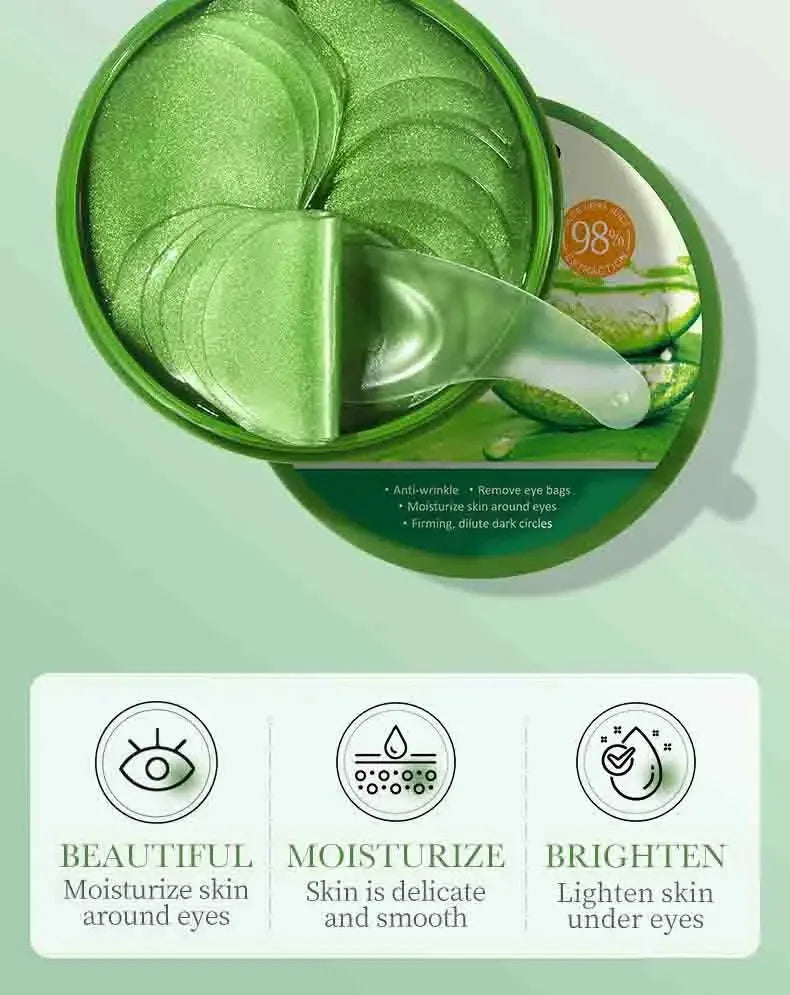 60pcs Aloe Vera Collagen Eye Mask Anti Dark Circles