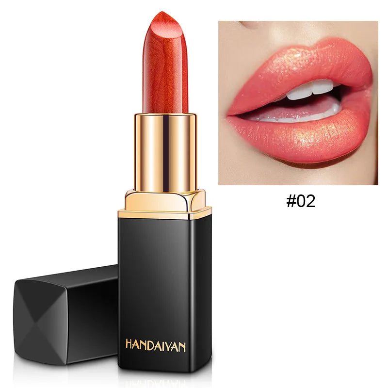 Handaiyan Lipstick Shimmer Sexy Pigments Long Lasting Waterproof Profissional