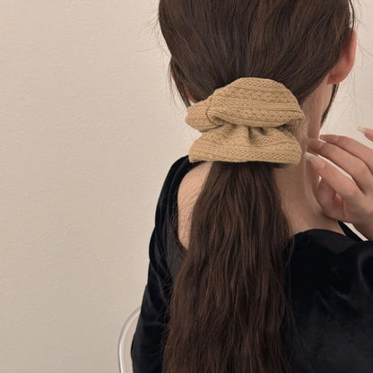 Knitted Wool Scrunchie for Women and Girls Elastic Hair Rubber Band