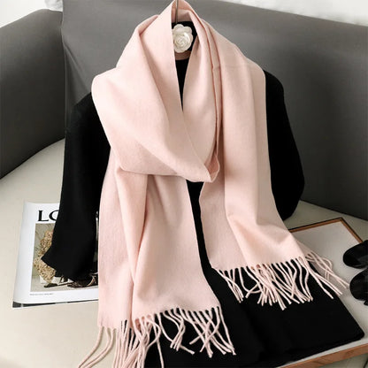 Winter Scarf Warm Thicken Cashmere Shawl Outdoor Fashion Luxury Tassels Pashmina