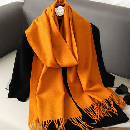 Winter Scarf Warm Thicken Cashmere Shawl Outdoor Fashion Luxury Tassels Pashmina