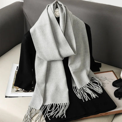 Winter Scarf Warm Thicken Cashmere Shawl Outdoor Fashion Luxury Tassels Pashmina