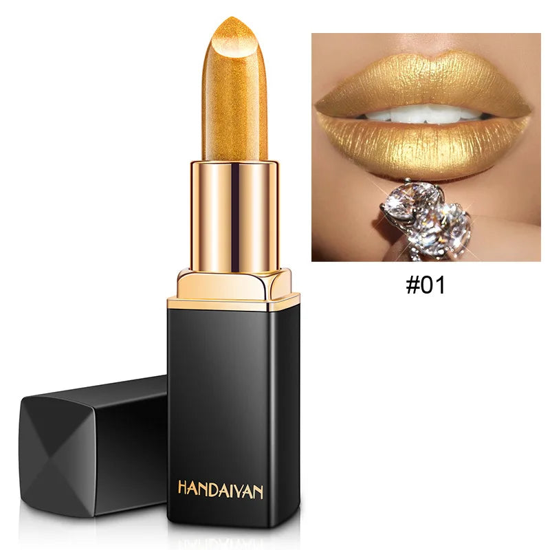 Handaiyan Lipstick Shimmer Sexy Pigments Long Lasting Waterproof Profissional