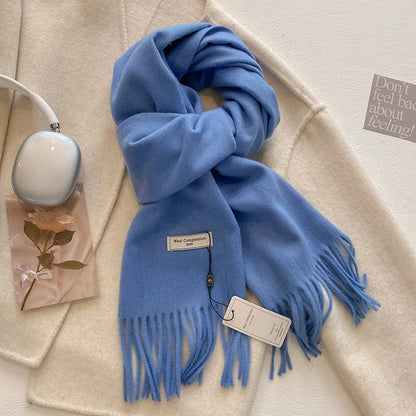 Luxury Winter Wool Scarf Cashmere Warm Pashmina Foulard