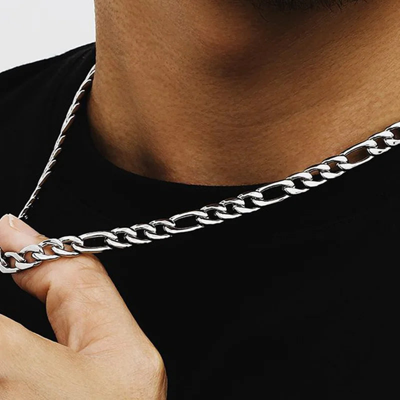 Sterling Silver 40-75cm Figaro Chain