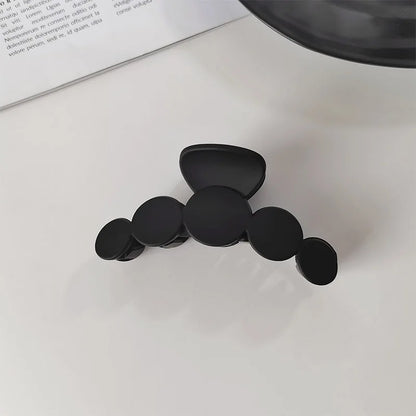 Elegant Black Geometric Plastic Hair Claw