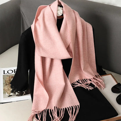 Winter Scarf Warm Thicken Cashmere Shawl Outdoor Fashion Luxury Tassels Pashmina