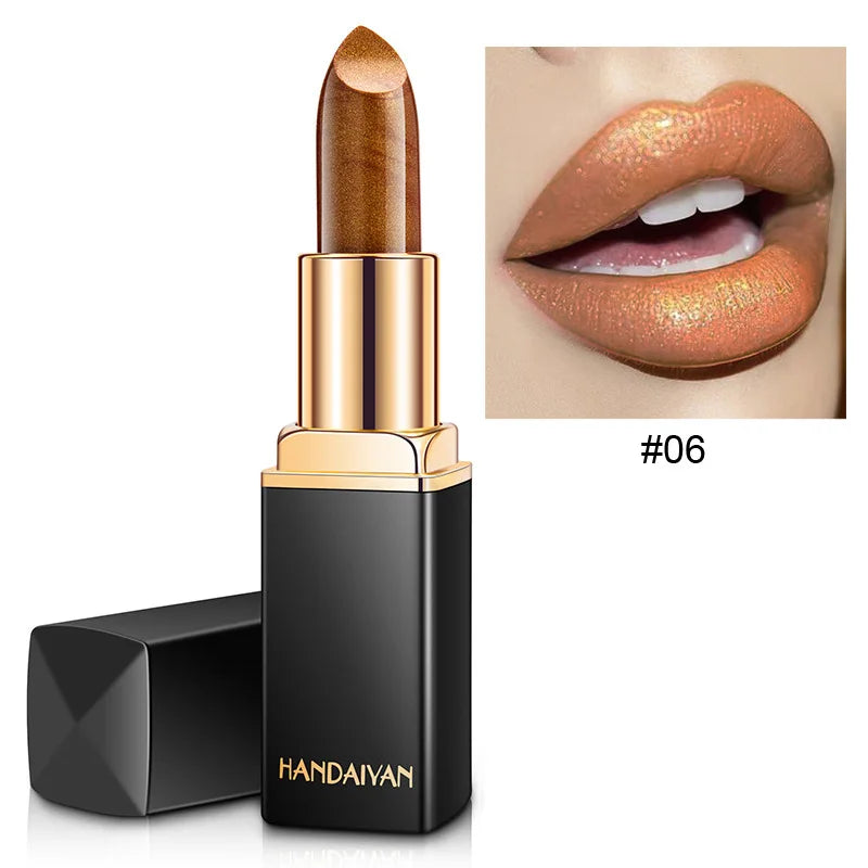 Handaiyan Lipstick Shimmer Sexy Pigments Long Lasting Waterproof Profissional