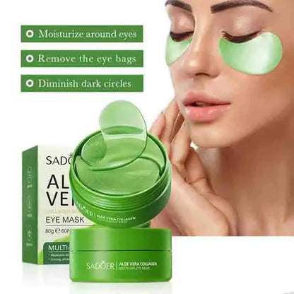 60pcs Aloe Vera Collagen Eye Mask Anti Dark Circles