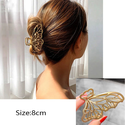 Metal Geometric Hair Claws Barrettes Elegant Hair Clips