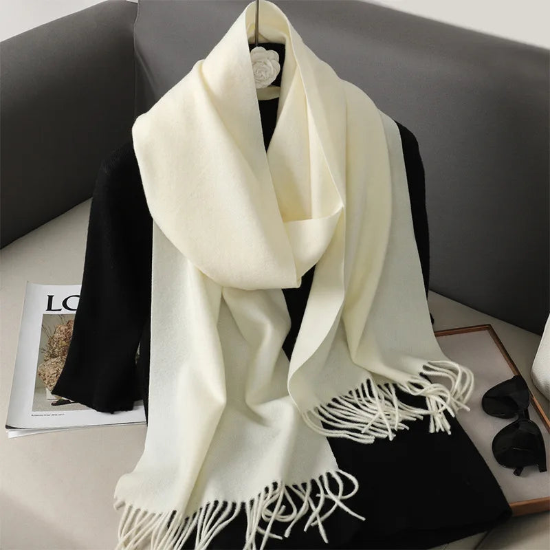 Winter Scarf Warm Thicken Cashmere Shawl Outdoor Fashion Luxury Tassels Pashmina