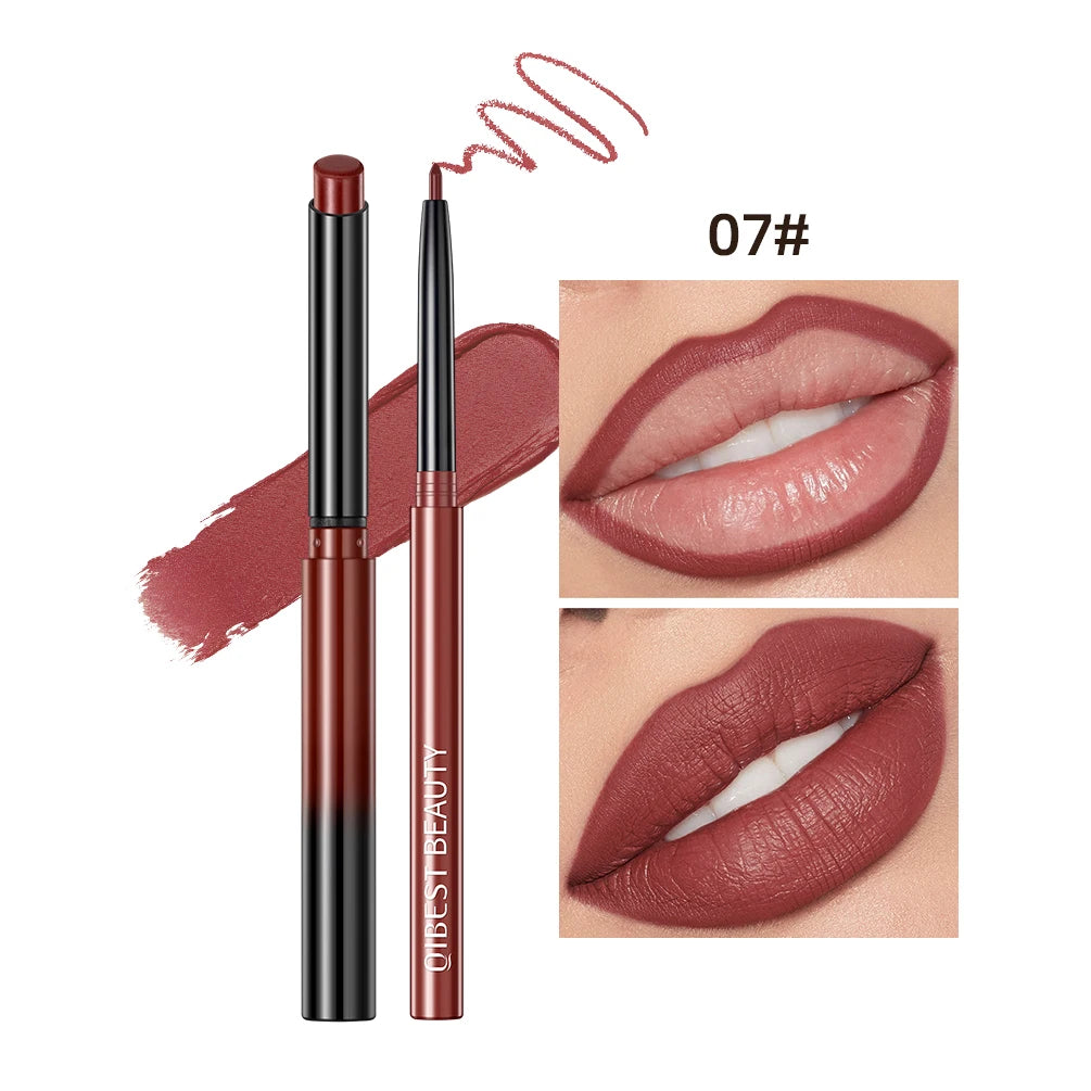 Matte Nude Lipstick Pen Long Lasting Lipliner Pencil Waterproof