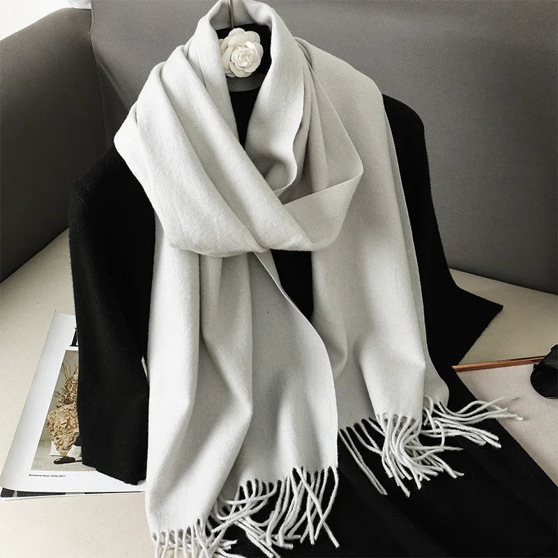 Winter Scarf Warm Thicken Cashmere Shawl Outdoor Fashion Luxury Tassels Pashmina