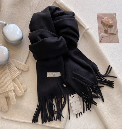 Luxury Winter Wool Scarf Cashmere Warm Pashmina Foulard