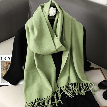 Winter Scarf Warm Thicken Cashmere Shawl Outdoor Fashion Luxury Tassels Pashmina