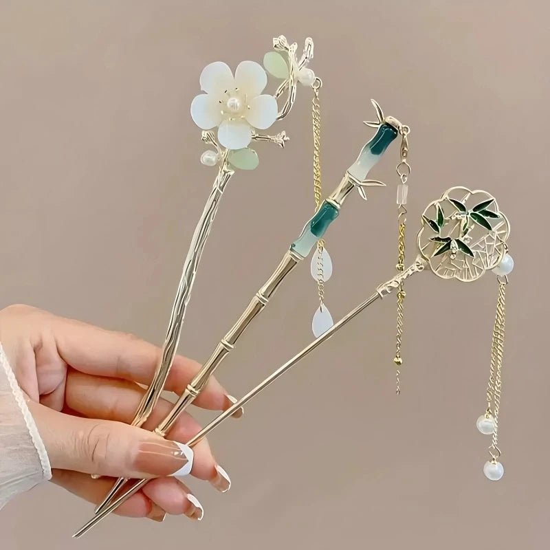 Elegant Chinese Style Hair Clip Tassel Stick