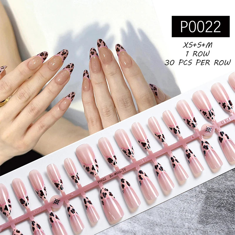 24Pcs/Set French Press on Fake Nails Full Cover Artificial Wearable