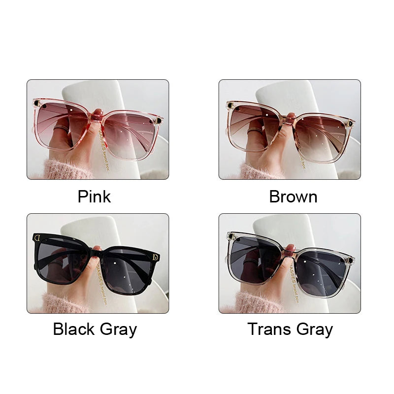 Designer Vintage Square Sun Glasses Female Big Frame Gradient Shades Oculos De Sol