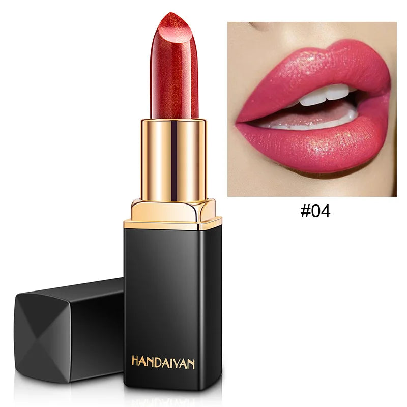 Handaiyan Lipstick Shimmer Sexy Pigments Long Lasting Waterproof Profissional